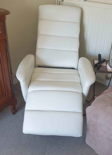 Fauteuil relax cuir blanc - relax,